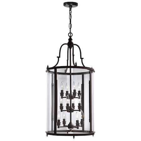 Cwi Lighting Desire 12 Light Drum Shade Chandelier With Oil Rubbed Bronze Finish 9809P17-12-109-A